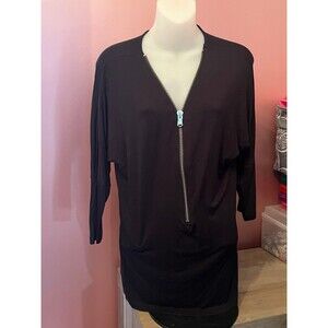Venus Zip Up Tunic Top Size Medium